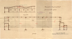 Construction drawing for the first shed built on the airfield at G�rries in 1914
